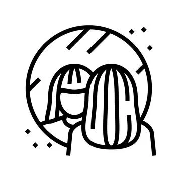 Face reflection in mirror line icon vector illustration Ilustración de archivo