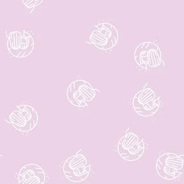 Face reflection in mirror line seamless pattern Illustrazione stock