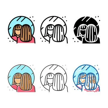 Face reflection modern in mirror color icon vector Stock Illustration