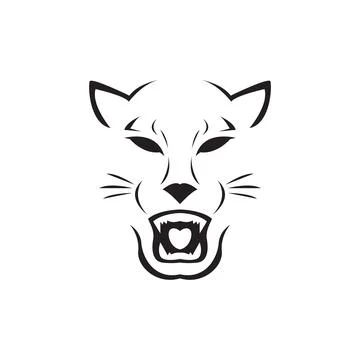Face roar leopard logo design vector graphic symbol icon sign illustration .. Stock Illustration