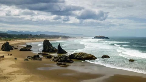 Face Rock State Scenic Viewpoint, Bandon, Oregon Time Lapse Vídeo Stock 308097226