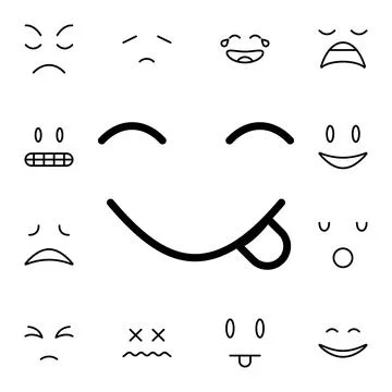 Face, savoring, food flat vector icon in emotions pack Stock Illustration