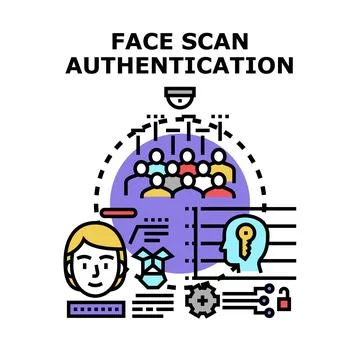 Face scan authentication biometric identification technology concept Stock Illustration