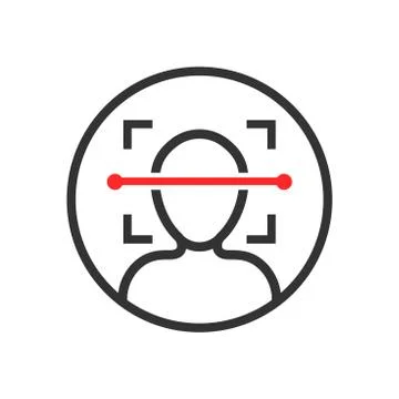 Face scan icon in flat style. Facial id vector illustration on white isolated Stock Illustration