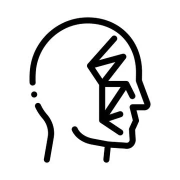 Face Scan by Points Point Projectors Icon Vector Outline Illustration Stock Illustration