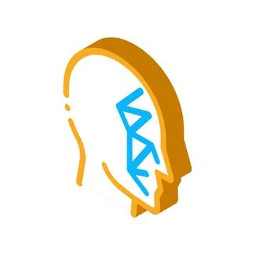 Face Scan by Points Point Projectors isometric icon vector illustration 스톡 일러스트