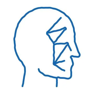 Face Scan by Points Point Projectors doodle icon hand drawn illustration Stock-Illustration