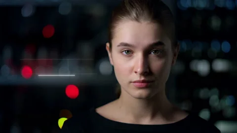 Face scan process denying access to unauthorised user failing network connection Stock Footage 167944445