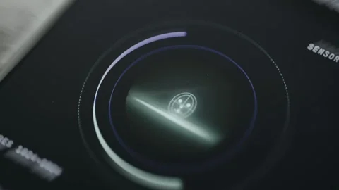 Face scanner capturing user biometric data for authentication Stock Footage 335455442