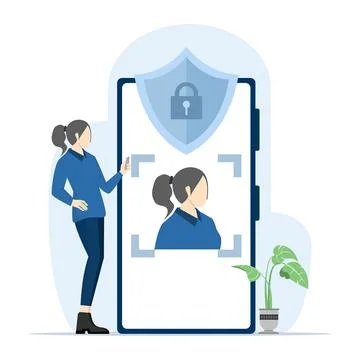 Face scanner security technology concept Stockillustratie