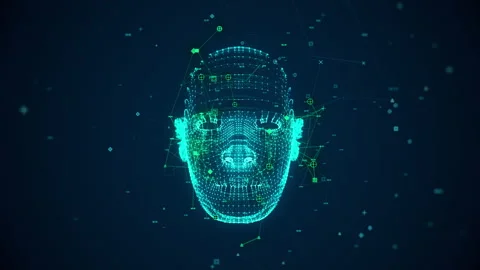 Face Scanning in a 3D animation Stock Footage 239062670