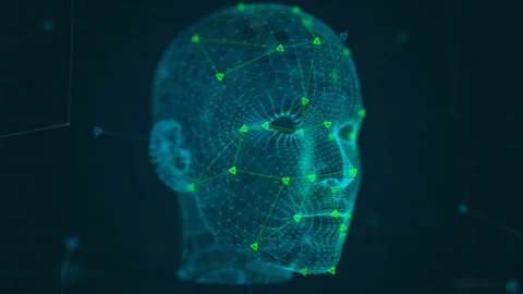 Face Scanning Ai Technology. Face Recognition Stock Footage 200596471
