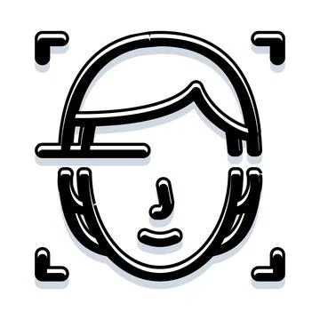 Face scanning for biometric identification and authentication Stock Illustration