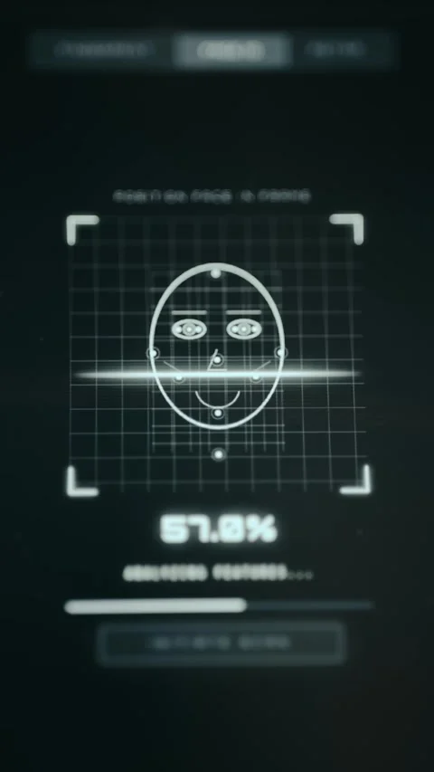 Face scanning device performing biometric authentication Stock Footage 332893391