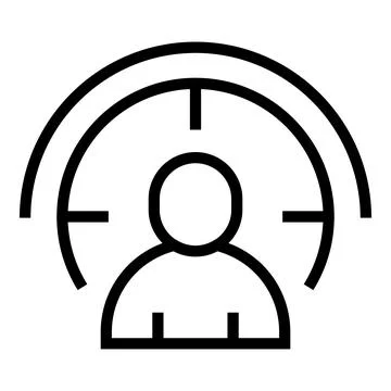 Face scanning icon outline vector. Scan recognition Stock Illustration