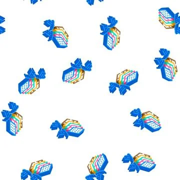 Face scanning isometric icon seamless pattern flat Stock Illustration