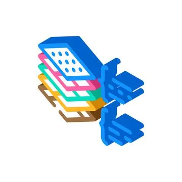 Face scanning isometric icon vector illustration flat 스톡 일러스트