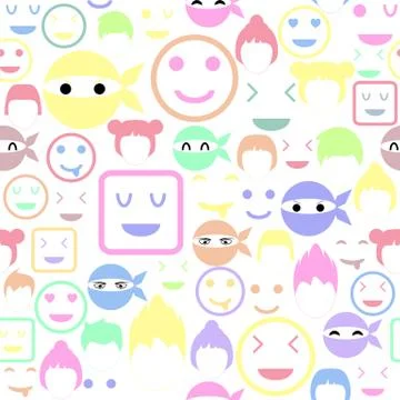 Face seamless pattern background icon. Stock Illustration