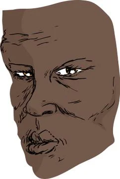 Face of Serious Man Stock Illustration