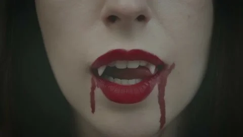 sexy vampire lips and fangs