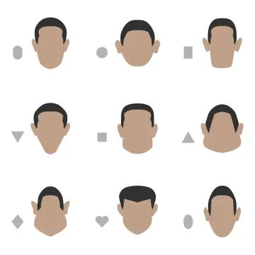Face shapes, head Stock Illustration