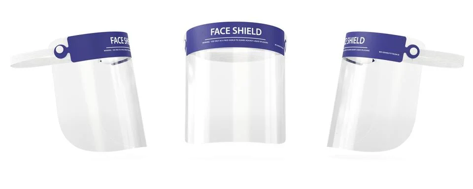 Face shield 3D medical visualization, Surgical equipment Illustrazione stock