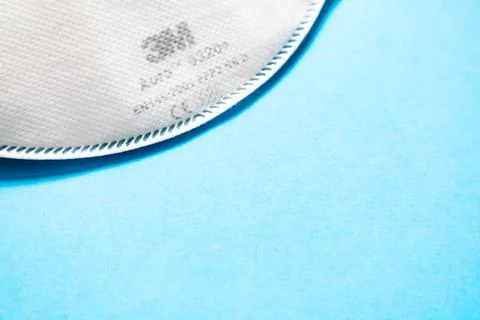 Face shield, FFP2 level-aura 3M Protection against coronavirus, microbes, vir Stock Photos