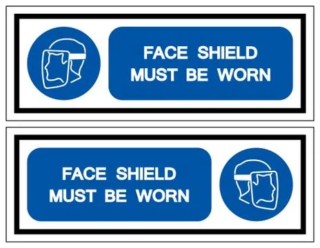 Face Shield Must Be Worn Symbol Sign,Vector Illustration, Isolated On White B Stock Illustration
