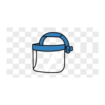 Face shield protector personal protective equipment medical gear icon 库存插图