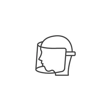 Face shield, transparent plastic mask for protect virus. Vector icon template Stock Illustration