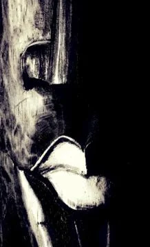 Face in sidelight Stock Photos