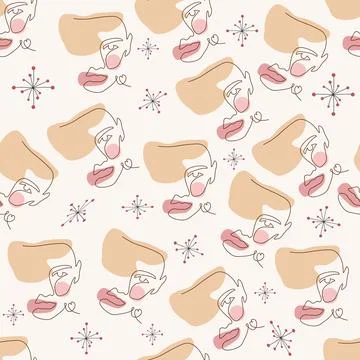 Face silhouette, pattern Illustrazione stock