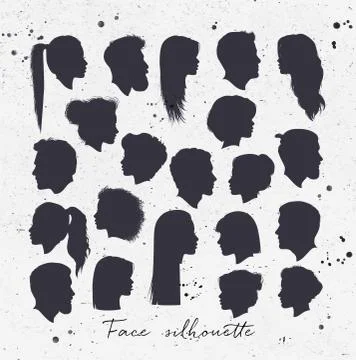 Face silhouettes Stock Illustration