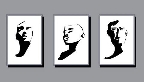 Face siluet Stock-Illustration