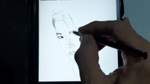 Face Sketching Stock Footage 237156388