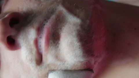 Face Skin Shaving Stock Footage 141817435