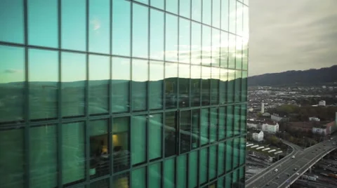 The face of a skyscraper Stock Footage 64306397