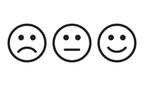 Face smile vector icon positive, negative neutral Stock Illustration