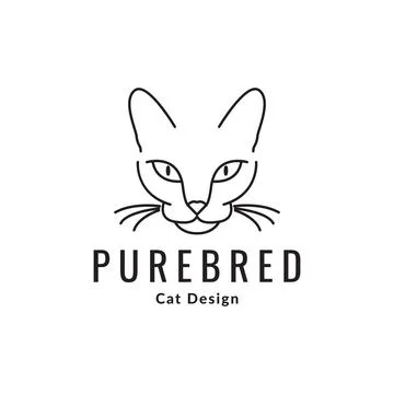 Face sphynx cat line logo design vector graphic symbol icon sign illustrati.. Stock Illustration