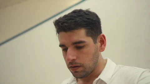 Face of a squash player Stock Footage 278971927