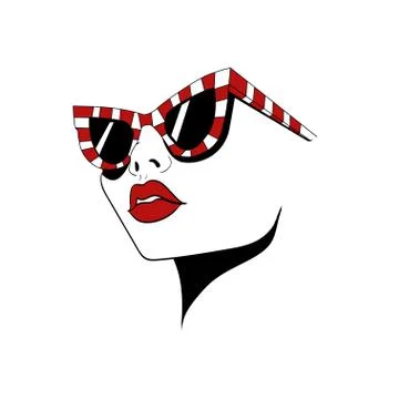 Face with striped glasses Stock Illustration