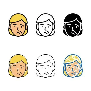 Face stroke color icon vector styleset Stock Illustration