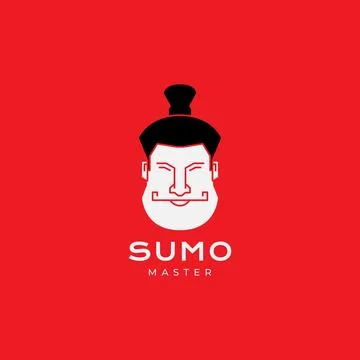 Face sumo man logo design Stock Illustration