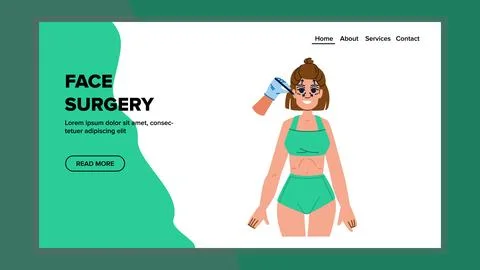 Face surgery woman vector Stock Illustration