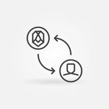 Face Swap linear vector concept minimal icon Stock Illustration