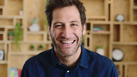 Face, teacher or happy man with laugh in study for education, learning or Stock Footage 336650922