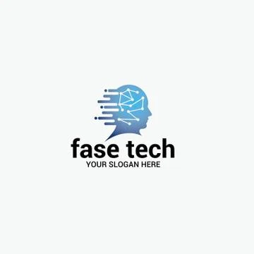 Face tech logo Stock Illustration