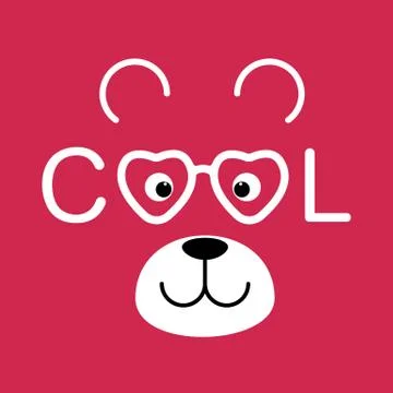 Face teddy bear boy isolated on red background. Stock Illustration