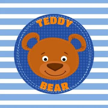 Face teddy bear brown vector illustration Stock Illustration