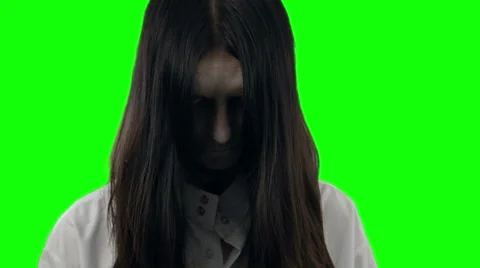 Scary Girl Chroma Stock Video Footage Royalty Free Scary Girl Chroma Videos Pond5